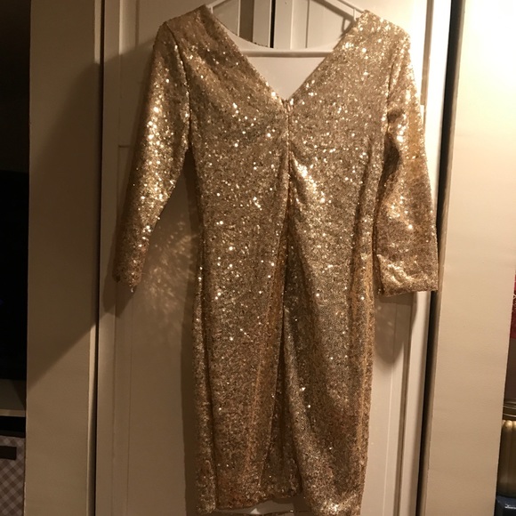 Sequin Gold Dress - Picture 2 of 3